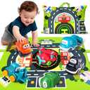 Big Cartoon Truck Car Toys for 1 Year Old Boy with Playmat/Storage Bag|Baby and Toddler Toys 12-18 Months & Age 1-2|1st Birthday Gift for Baby Toys 1 Year Old