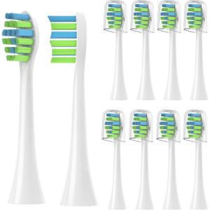 YMPBO 10 Pack Toothbrush Replacement Heads Compatible with 7AM2M AM100/AM105/AM110 Electric Toothbrush, Soft Brush Bristles, White