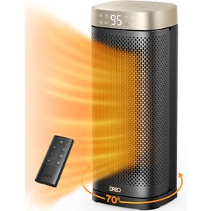 Dreo Space Heaters for Indoor Use Large Room, 70  Oscillation, Fast Heating Ceramic Electric with Digital Thermostat, Remote Control, 1-12H Timer, Overheat Protection, Safety Heater for Bedroom