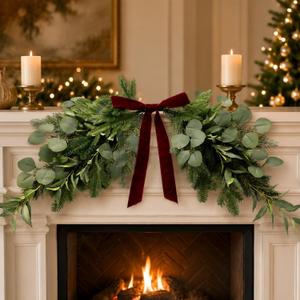 Rotroyce 36 Inch Large Christmas Olive Swag, Mirror Garland Wreath