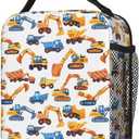 Excavators Trucks Lunch Box - Insulated Lunch Bags for Boys/Girls/Women/Men Detachable Handle Lunchbox Meal Tote Bag