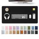 YSAGi Leather Desk Protector, Office Mat, Large Mouse Mat, Non-Slip PU Leather Blotter, Laptop Desk Mat, Waterproof Writing Pad for Office and Home (Black, 31.5" x 15.8")