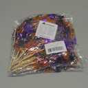 48 pcs Halloween Foil Firework Cupcake Toppers Happy Halloween Theme Cupcake Picks Decoration Cocktail Fruit Toothpick for Fall Party