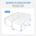 MAF 14 Inch Queen Metal Platform Bed Frame White with Round Corner Legs, 3000 LBS Heavy Duty Steel Slats Support, Noise Free, No Box Spring Needed, Easy Assembly