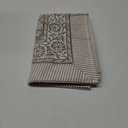 Ridhi Taupe 60x60 Inches Square Indian Hand Block Floral Printed Pure Cotton Cloth Tablecloth, Farmhouse Outdoor Wedding Restaurant Party Home Spring Fall