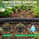 MIXC Drip Irrigation System with 100FT 1/4" Soaker Hose - 80% Water Savings, Weeping Tech for Deeper Root Watering, Garden Kit with 10FT 1/2" Tubing for Raised Beds, Vegetables, Lawn, Greenhouse