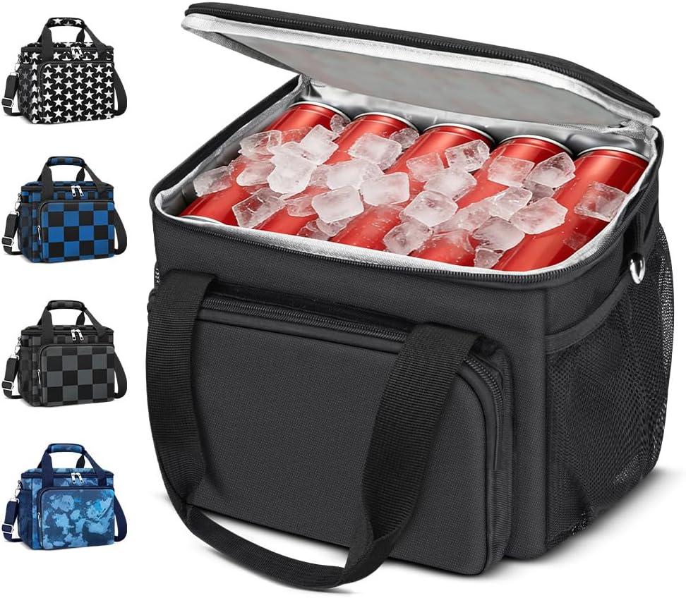 Coobiiya Insulated Lunch Box for Men & Women, Leakproof Lunch Bag Cooler Bag with 4 Pockets,Heavy Duty Lunch Bags Men Cooler Bags for Camping, Travel, Work Kayaking & Beach