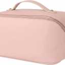 Large Capacity Travel Cosmetic Bag - Portable Makeup Bags for Women Waterproof PU Leather