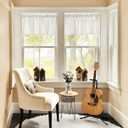 Home Queen Waffle Curtain Valance Window Treatment for Kitchen Bathroom Window, Straight Window Valance, Set of 1, 60 X 16 Inch, Solid White