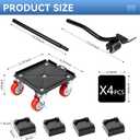 Furniture Dolly, Furniture Movers, Furniture Lifter Tool Set with 5 360 Rotatable Universal Wheels, Carbon Steel Panel Heavy Duty Dolly, Max Load 3300LBS (Large)