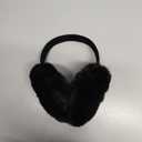 Fumwase Foldable Earmuffs for Women Winter Cute Fluffy Ear Muffs Soft Faux Furry Ear Warmers Covers (Black)