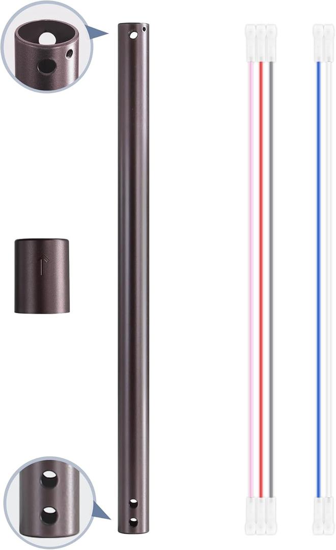 ZMISHIBO 36 Inch Ceiling Fan Downrod with Coupler, 1" Diameter and 36" Height Ceiling Fan Extension Rod with Wires, Downrods Extension for Most of Ceiling Fans, Oil Bronze, Not Threaded