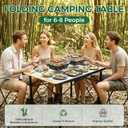 KingCamp Camping Table Folding Portable Table Aluminum Roll Up Lightweight Foldable Large Camp Table for Indoor Outdoor Picnic Backyard, 53.5"X27.5", L Extended Pro 54" x 27.5" x 27.5"