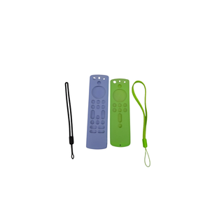 OneBom (2Pcs) Silicone Remote Cover Glow in The Dark for Firetv 4K Max (2nd)/Insignia/Pioneer/Omni (QLED) Series with Lanyard, Lightweight Anti-Slip Shockproof(Glow Green&Glow Blue)