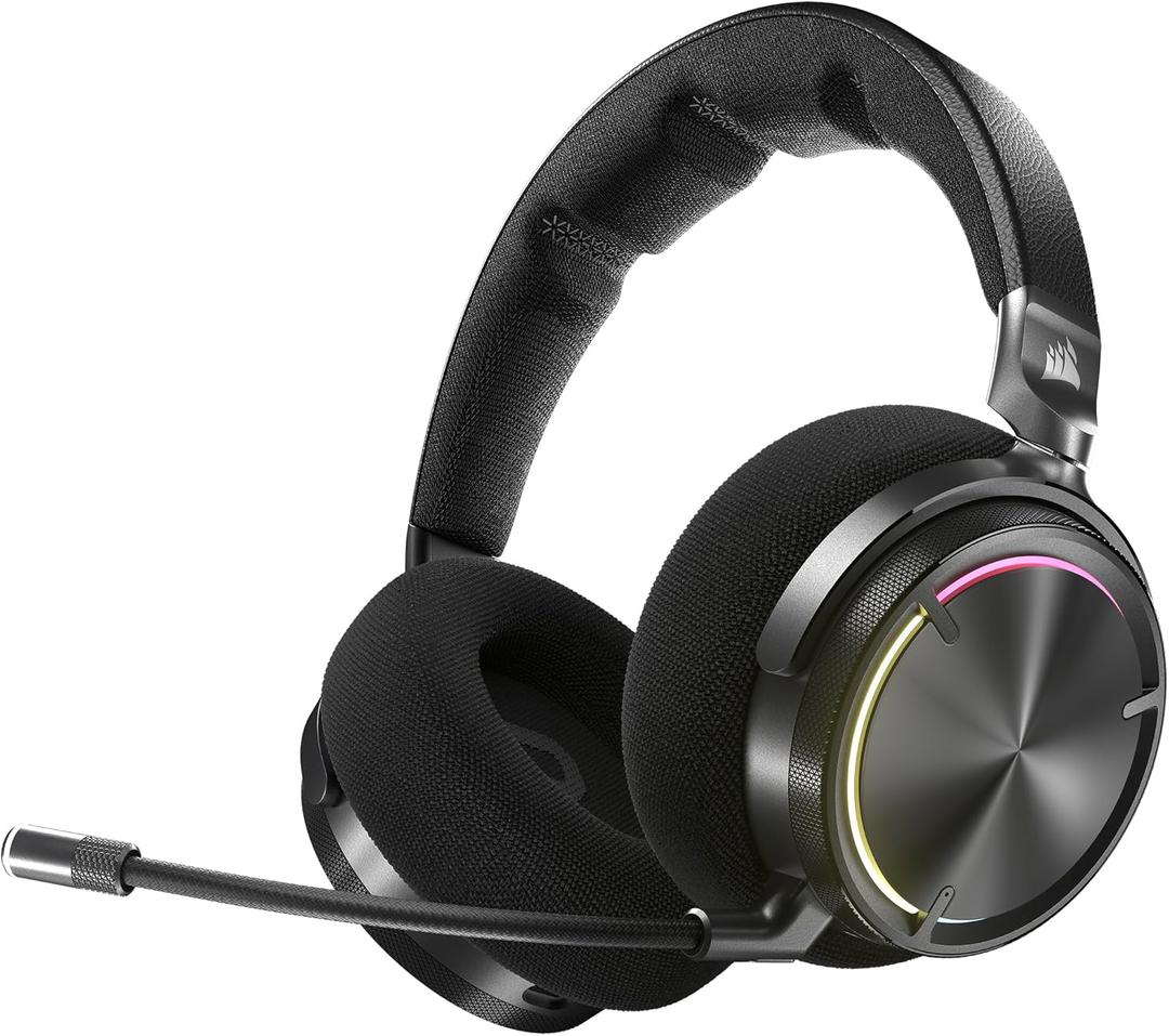 Corsair Virtuoso MAX Wireless Gaming Headset  Dolby Atmos, Active Noise Cancelling, Sonarworks SoundID, Simultaneous 2.4GHz Wireless & Bluetooth, 50mm Graphene Drivers, PC, Mac, PS5/PS4  Carbon