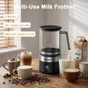 5-in-1 Electric Milk Frother, Removable Milk Frother and Steamer One-Touch for Hot and Cold Milk Froth Latte/Cappuccino/Hot Chocolate, 600W Milk Frother, Dishwasher-Safe BPA Free (black)