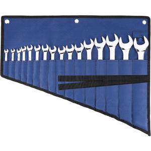 16 Pockets Wrench Roll Organizer, Rolled Tool Pouch Bag with Water Proof Oxford Cloth, Blue