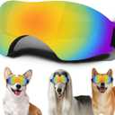 Medium Dog Sunglasses, Dog Goggles with Adjustable Strap UV Protection Winproof Snowproof Dog Puppy Sunglasses, Suitable for Medium Dog Pet Glasses, Dogs Eyes Protection (Smooth style-Multi-colored)