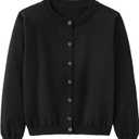 Girls Cardigan Sweater School Uniforms Toddler Long Sleeve Button Knit Solid Sweaters Tops Size 120