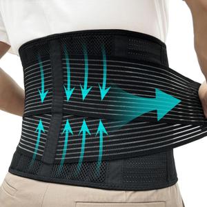 Back Brace for Men and Women Lower Back, Lumbar Support Belt Relieve Lower Back Pain with 8 Reinforce Bones, Scoliosis, Sciatica, Herniated Disc, Back Brace for Lifting at Work&Workout Sports 03 Black L