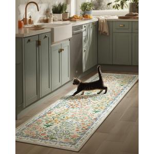 Washable Kitchen Rug Runners for Hallways: 2'6"x8' Bedroom Rug Non Slip Low Pile Stain Resistant Soft Indoor Floor Carpet Runner Rug for Entryway Hallway Kitchen Living Room Farmhouse