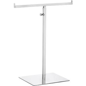 uxcell Purse Display Stand T Shaped Metal Adjustable Handbag Rack Double Hook Holder Necklace Organizer for Home Boutique Store - Silver