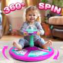 RMOKA Unicorn Sit and Spin Toy for Toddlers Girls Ages 1-3 2-4, Birthday Gift for 2 3 4 Years Old Girl, 360 Spin Seat Kids Indoor Interactive Sensory Toy with LED & Music