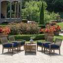 Arden Outdoor Deep Seat Bottom Cushion, 24 x 24, Rain-Proof, Fade Resistant 24 x 24, Sapphire Blue Leala
