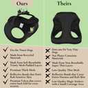 EcoBark Step in Dog Harness - Eco-Friendly Teacup Dog Harnesses for XXS, XS, and Small Dogs - Reflective and Adjustable Mini Body Halter Vest -Tiny Soft Mesh Toy Breed Harness (XXXS, Black)