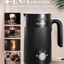 4 in 1 Electric Milk Frother: Automatic Milk Steamer Large Capacity Hot & Cold Coffee Foam Froth Maker, Milk Warmer Foamer for Latte, Cappuccino, Hot Chocolate