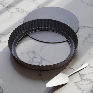9 Inch Quiche Tart Pans with Pie Cake Server. Removable Bottom, Non-Stick Coating, Rugged Carbon Steel for Tart Quiche Baking. Gift for Women Wife Christmas Thanksgiving Party Festival Family (9IN*1.2IN)