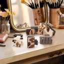 6PCS Hair Claw Clips for Women Western Leather Square Hair Clips Cows Print Matte Faux Cattle Hide Hairpins Neutral Cowhide Large Small For Her Friends Girls Thick Thin Hair Accessories