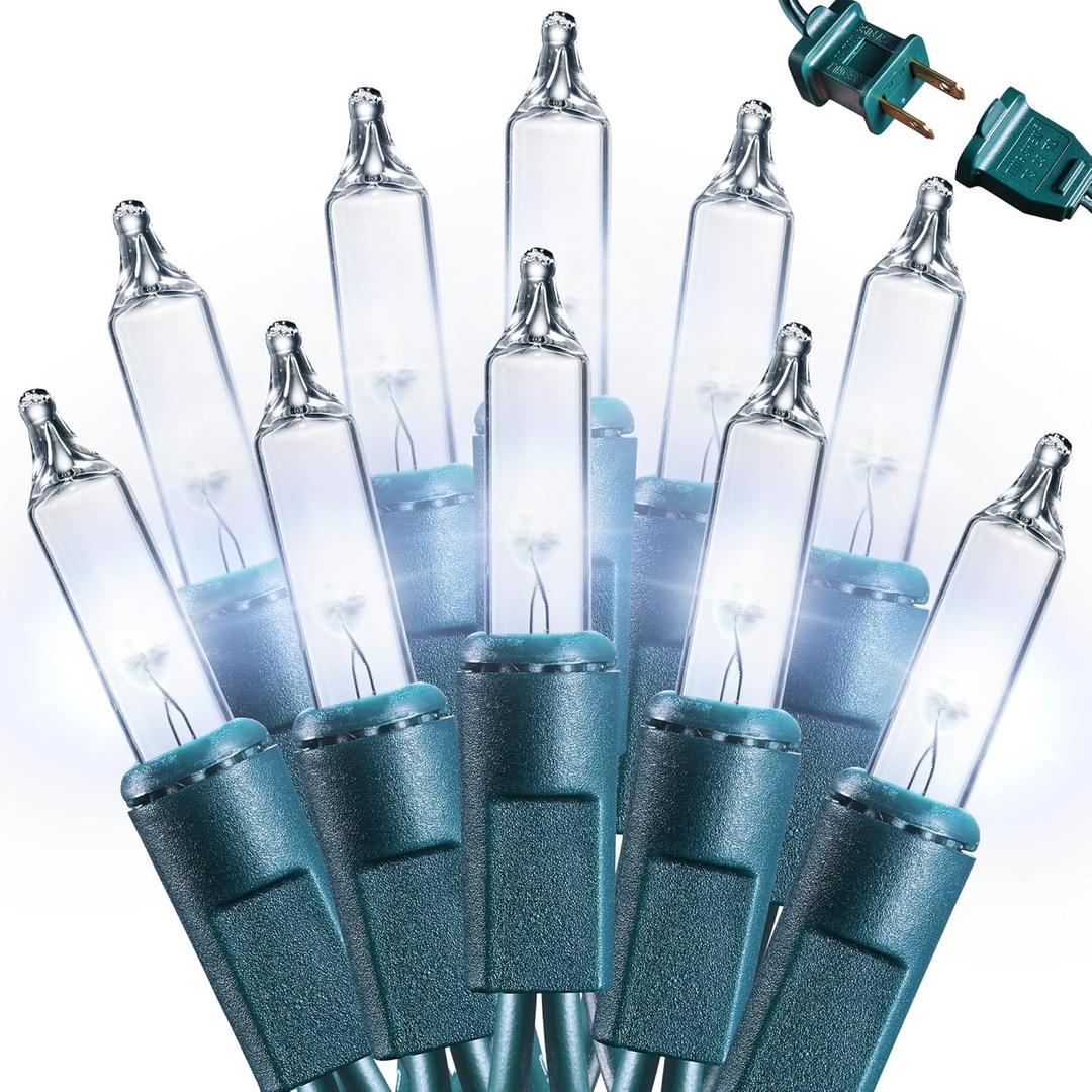 Joomer LED Clear Christmas Lights, 2-Pack Total 39FT 200 LED Clear White Christmas Tree Lights, Connectable Waterproof Mini String Lights Plug in for Indoor Outdoor Home Christmas Decoration