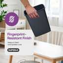 Garbage Can with Swing Top-Split Lid, 2 Pack | Small Trash Can with Lid | Durable Plastic | Slim & Sturdy Trash Bin | Fingerprint Resistant | 2.5 Gallon / 10.5 qt / 10 L  Grey/Black | Superio