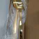 6 Piece Stainless Steel Serving Spoons Set - 3 Large, 3 Slotted, 9.2-Inch, Dishwasher Safe, for Parties/Kitchen/Buffet/Catering,Gold