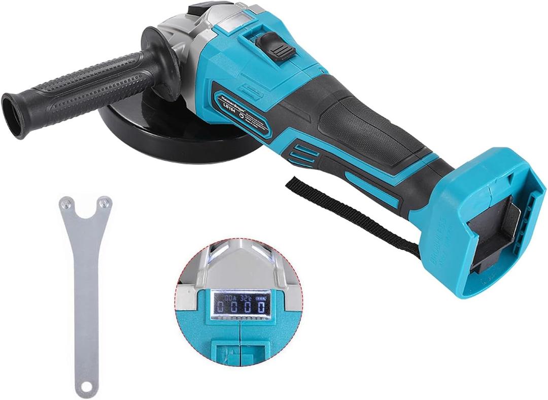4-1/2 Inch Cordless Angle Grinder Compatible with Makita 18V Battery, High-Power Brushless Motor Electric Grinder Tool with Digital Display for Cutting, Grinding, Sanding, and Polishing Metal
