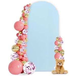 Wedding Arch Cover Blue Spandex Fitted 7.2FT Arch Stand, 4-Way Stretch Fabric Wall Backdrop Panels Stand Cover, Wedding Birthday Party Ceremony Baby Shower Banquet Arch Garden Decoration