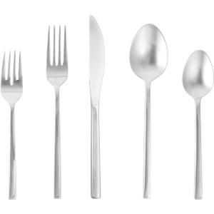 Fortessa Arezzo 18/10 Stainless Steel Flatware, 5 Piece Place Setting, Service for 1, Polished Stainless