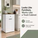 13 Gallon Pull Out Trash Cabinet Drawer Hidden Kitchen Bin
Hidden Kitchen Garbage Bin Storage, Freestanding Modern Farmhouse Waste Bin Cabinet Furniture, White
