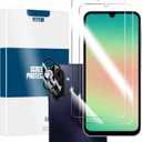 Galaxy A26 HD Clear Tempered Glass Screen Protector + Camera Lens Protectors, [2+2 Pack] [3D Glass] [Anti-Glare] [Bubble-Free] Screen Protector Glass For Samsung Galaxy A26