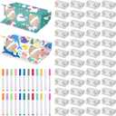 Shappy 30 Pieces Cardboard Folding Binoculars with Coloring Markers Paintable Make Your Own Paper Binocular 3x Magnification DIY Art Craft Kits for Boys Girls Christmas Birthday Party Supplies Class A