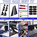 Stainless Steel Stove Gap Covers,Stove Gap Filler,Stove Gap Guards,Range Trim Kit,Easy Clean and Heat Resistant, Stretchable Length 13.8" to 27.5",Width 0.79",Black(2PCS),with Accessories