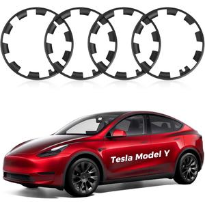 Model Y All-in-one Wheel Rim Protector for Tesla Model Y 20'' Uberturbine Wheel - Strips for Curb Rash Prevention - Set of 4 Rim Protector Easy to Install(Matte Black,20'')