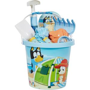 Little Kids Bluey Beach Toys Set | 9pc Sand Toys & Beach Bucket | Ages 3-10, Medium