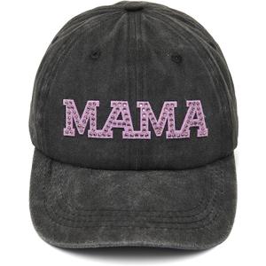 Mama Hats for Women, Gifts for Mom, New Mom, Mom to Be, Sequin Hat Mama Gifts for Mothers Day Baseball Cap Hats Black