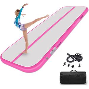 Estgora Tumble Track Mats For Gymnastics 6,6ft×3,3ft×4in ,Gymnastics Mat For Tumbling 4/8 Inch Thick Inflatable Air Tumbling Matts For kids Home Use Pool Cheerleading with 600W Electric Pump