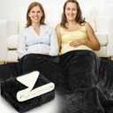 Preboun 61 x 51.18 Inch Large Faraday Blanket for Pregnant Babies, Emf Blanket Protection Two Sides Using for Beds Couches Travel(Flannel, Black)