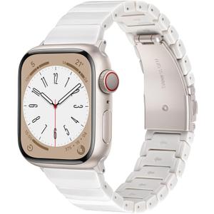 V.R.HOPE Apple Watch Band for Series 11/10/9/8/7/Ultra3 46mm 45mm 44mm 42mm 49mm Fashion Lightweight Resin Dressy Strap for Women Bracelet Compatible with iWatch Series 6/5/4/3/2/1/SE (Starlight)