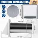 Gisafai 4" Dryer Vent Cover Outside with Stainless Steel Guard Wall Dryer Exhaust Cap and Removable Extended Pipe Vent Shroud Hood Cushioned Non Return Flap with Sealing Gasket Grille(White)