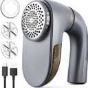 POPCHOSE Fabric Shaver, Lint Remover for Clothes, Lint Shaver with 6-Leaf Blades, 2 Speed Sweater Shavers to Remove Pilling for Clothing, Couch, Furniture, Fuzz, USB Rechargeble, Gray